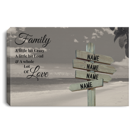 Personalized Family Beach Canvas | Family Canvas-Family A Lot Of Love |  2-4 Names
