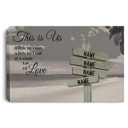 This is Us Family Canvas  | Personalized Beach Canvas | 2-4 Names